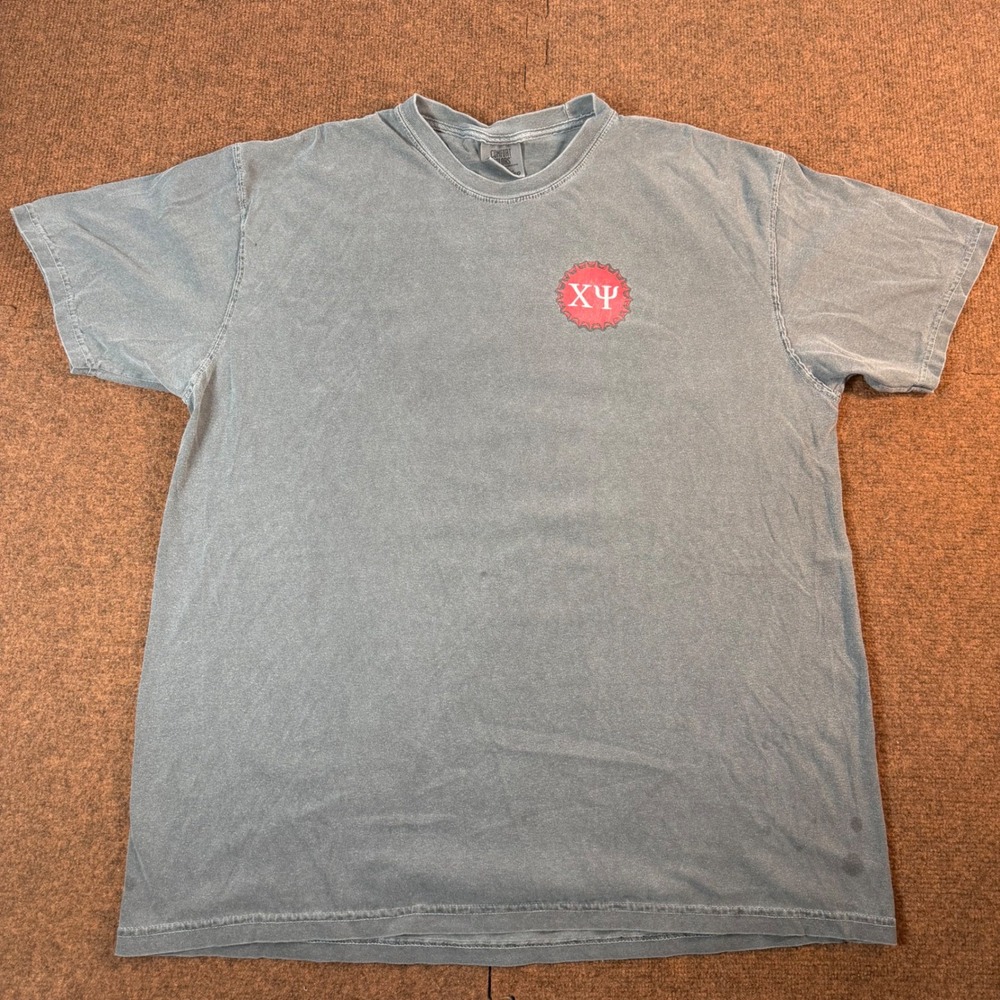 Comfort Colors Chi Psi Boulder Bid Day 2021 T-Shirt Mens XL Pinup Graphic Gray